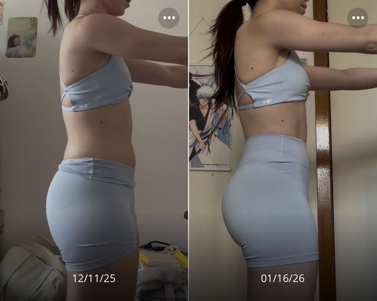 Client progress with starting and current weight