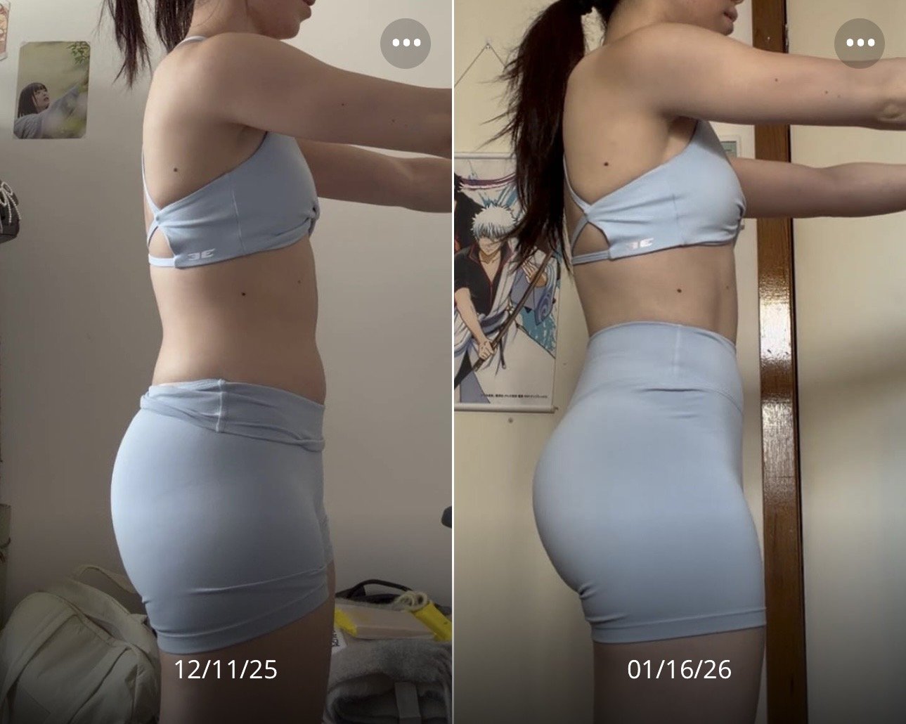 Client progress with starting and current weight