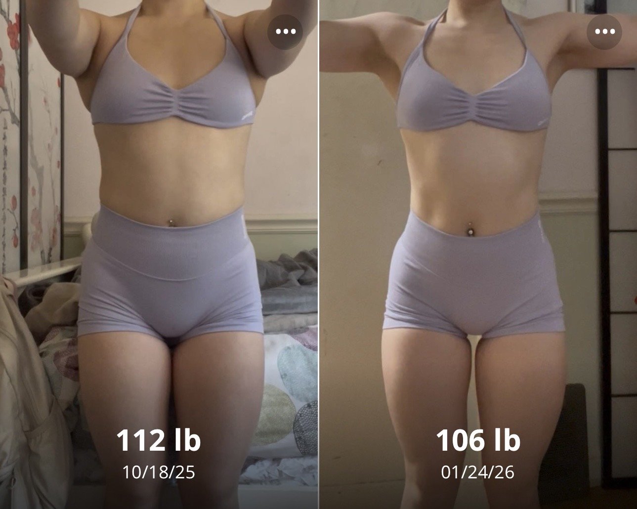 Client progress with starting and current weight