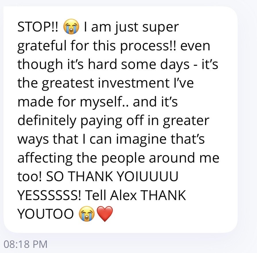 Message from a client to Jen