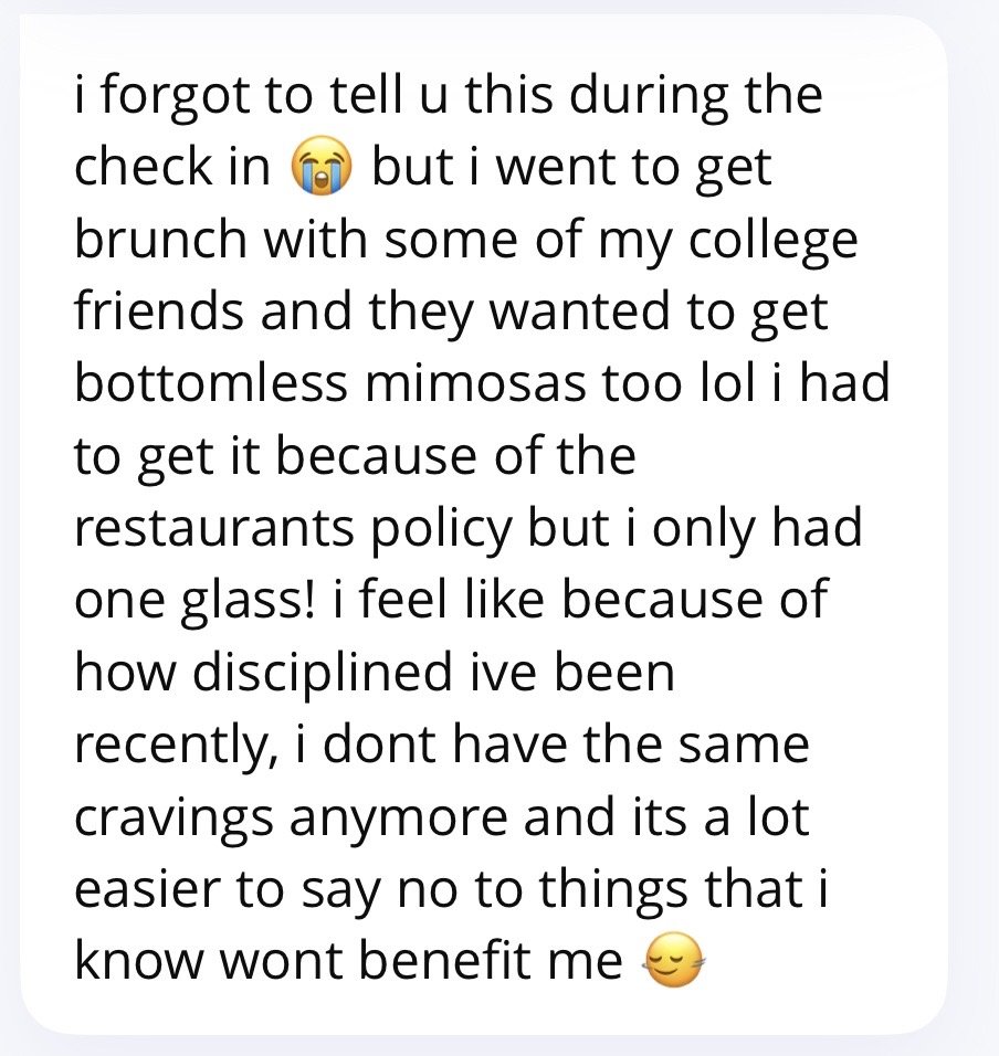 Message from a client to Jen