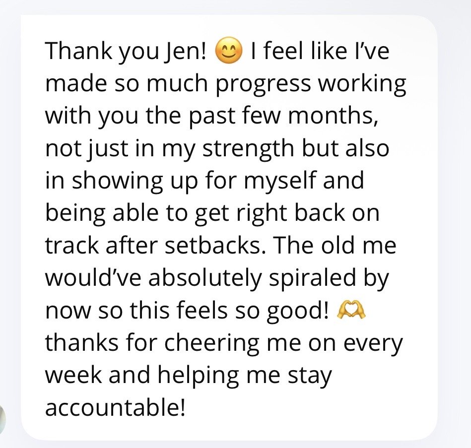 Message from a client to Jen